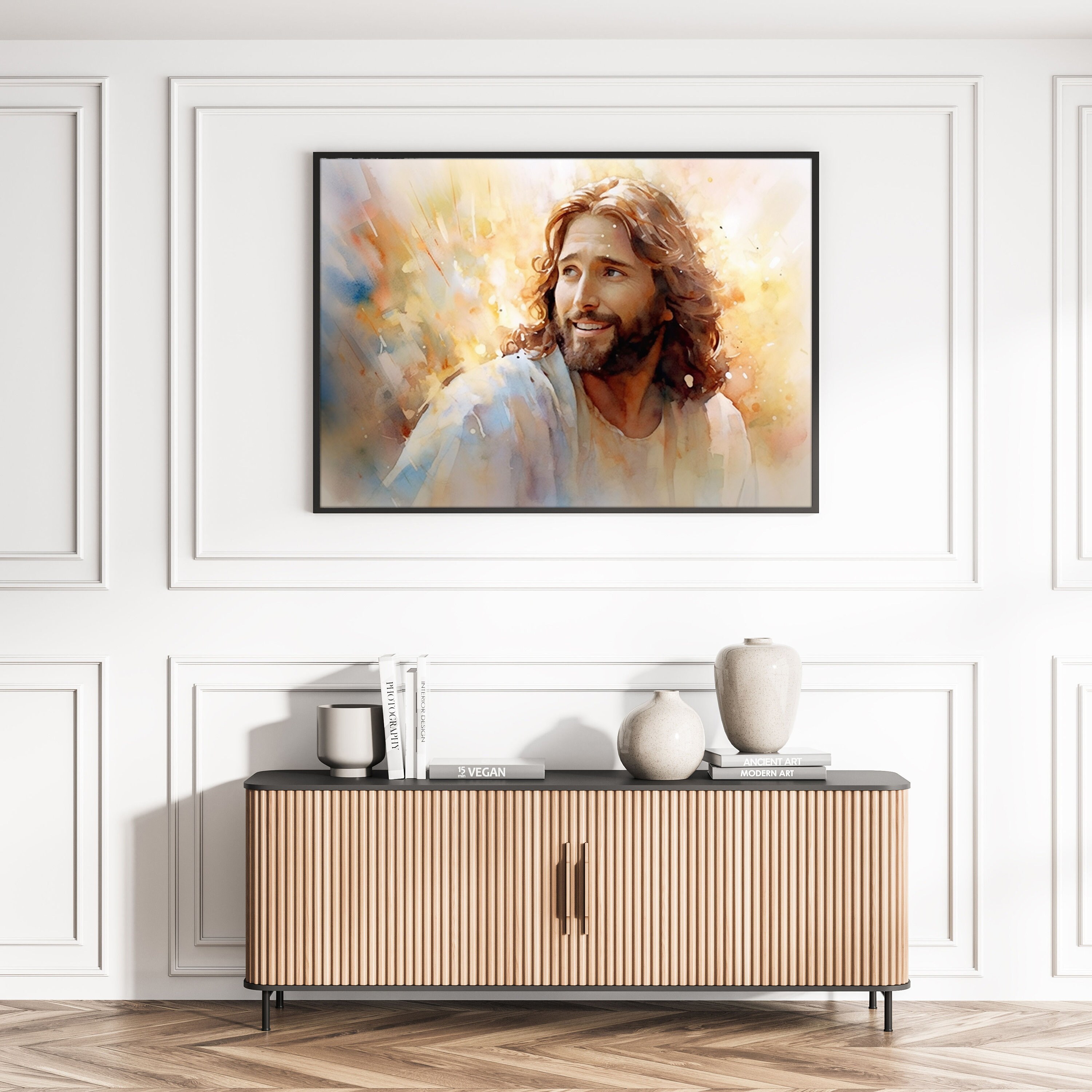 Jesus Christ Portrait Religious Holy Painting Printed Poster God Peace ...