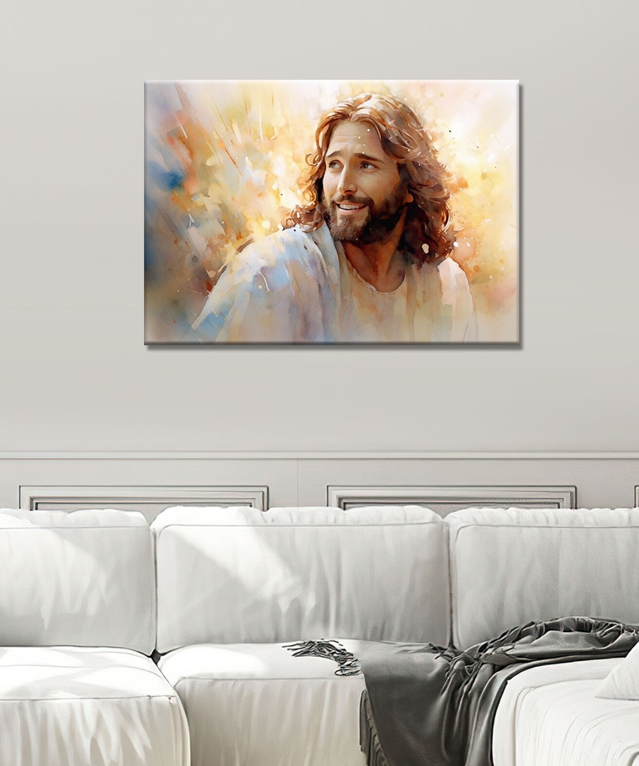 Jesus Christ Portrait Religious Holy Painting Printed Poster God Peace ...