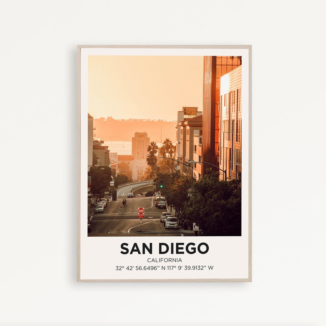 San Diego Travel Poster California Wall Art Trendy Gift Eclectic ...