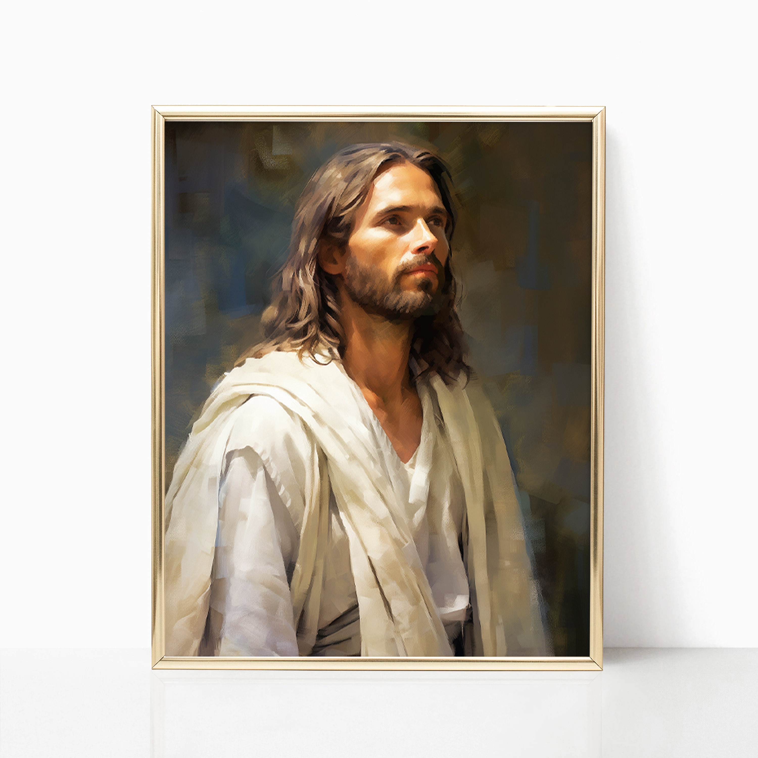 Jesus Christ Portrait Painting Poster God Peace Print Wall Art Gift ...