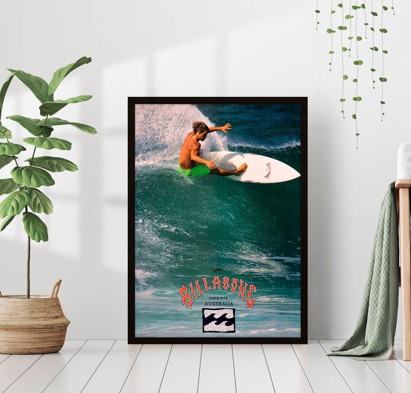 Vintage 1990 Billabong Surfing Surfer Retro Poster Canvas Print 