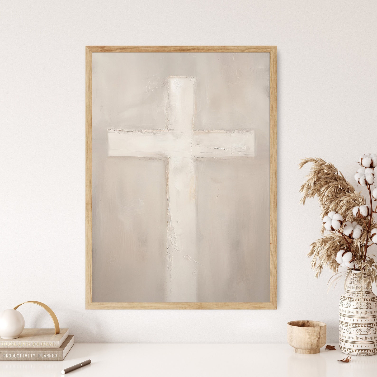 Christian Cross Minimalist Wall Art Poster Jesus Print Watercolor Bible ...