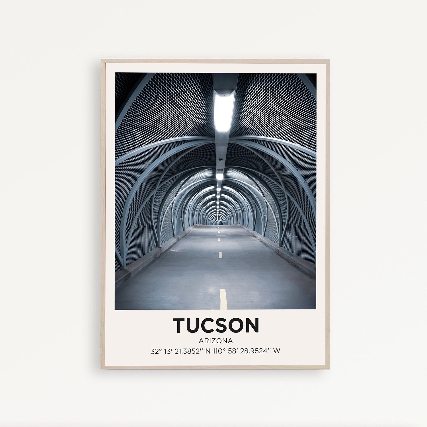Tucson City Travel Poster Arizona Wall Art Trendy Gift Eclectic Vibrant Print Retro Living Room Decor Gallery Canvas Framed