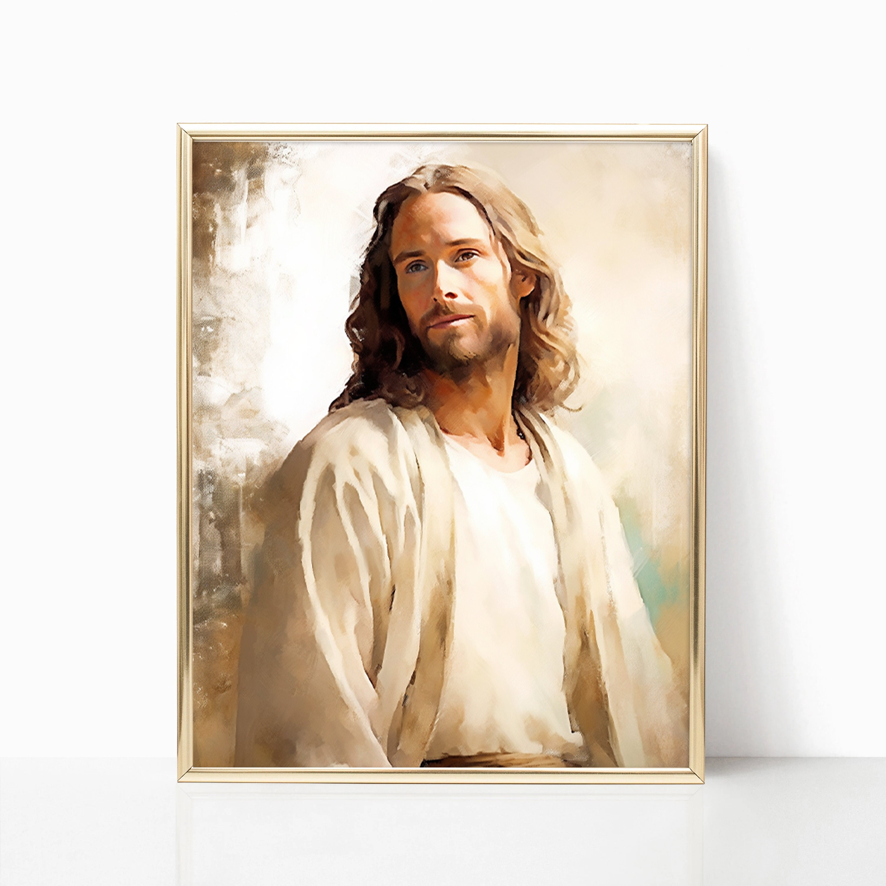 Jesus Christ Portrait Painting Poster God Peace Print Wall Art Gift ...