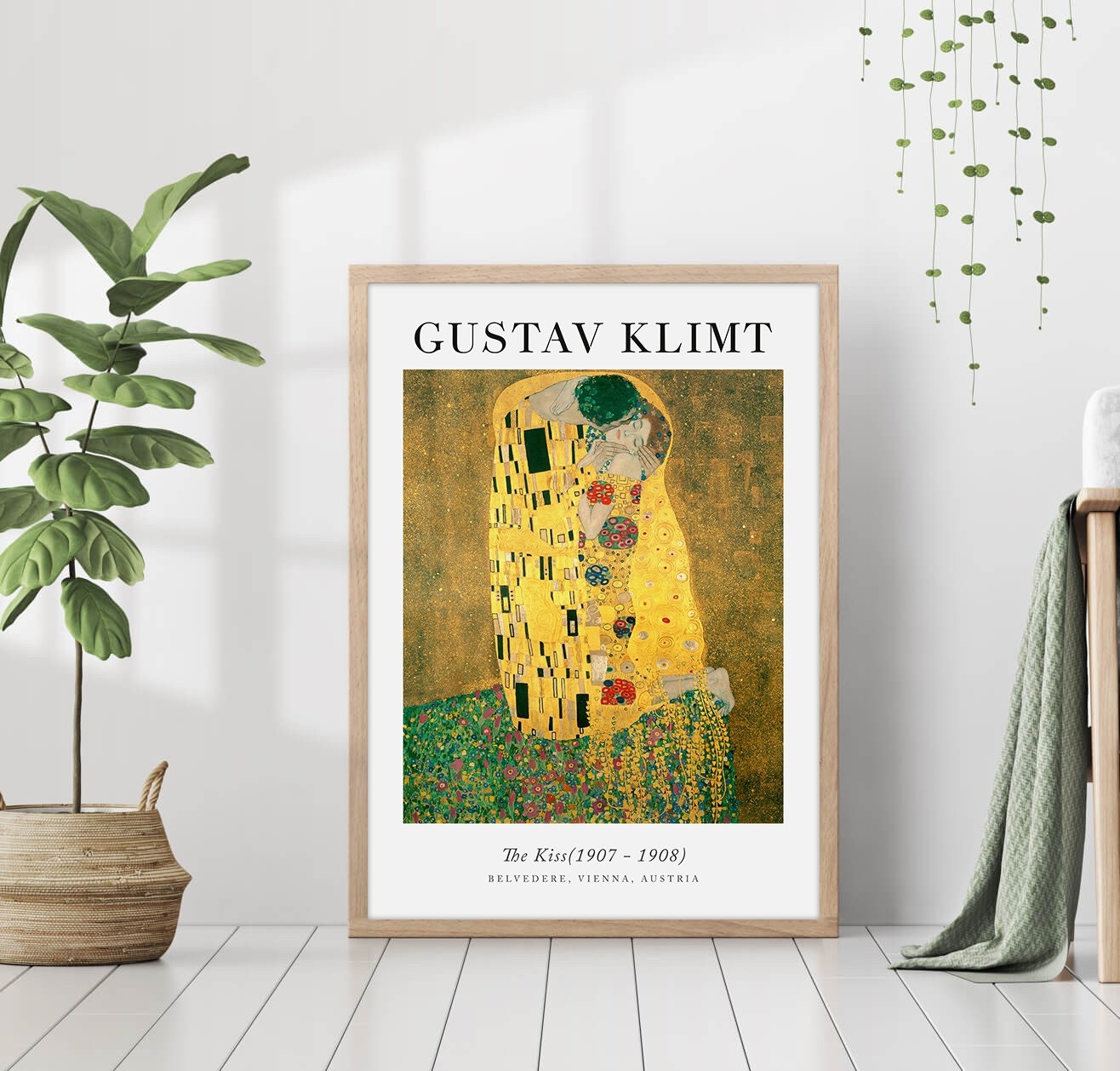 Gustav Klimt the Kiss Canvas Print Poster Frame Digital Oil Famous ...