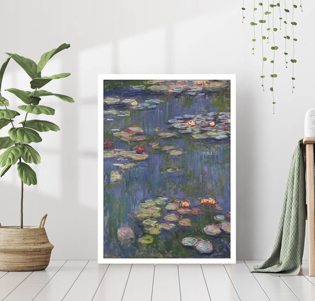 Claude Monet Water Lilies Canvas Painting Poster Framed or Printed Wall ...