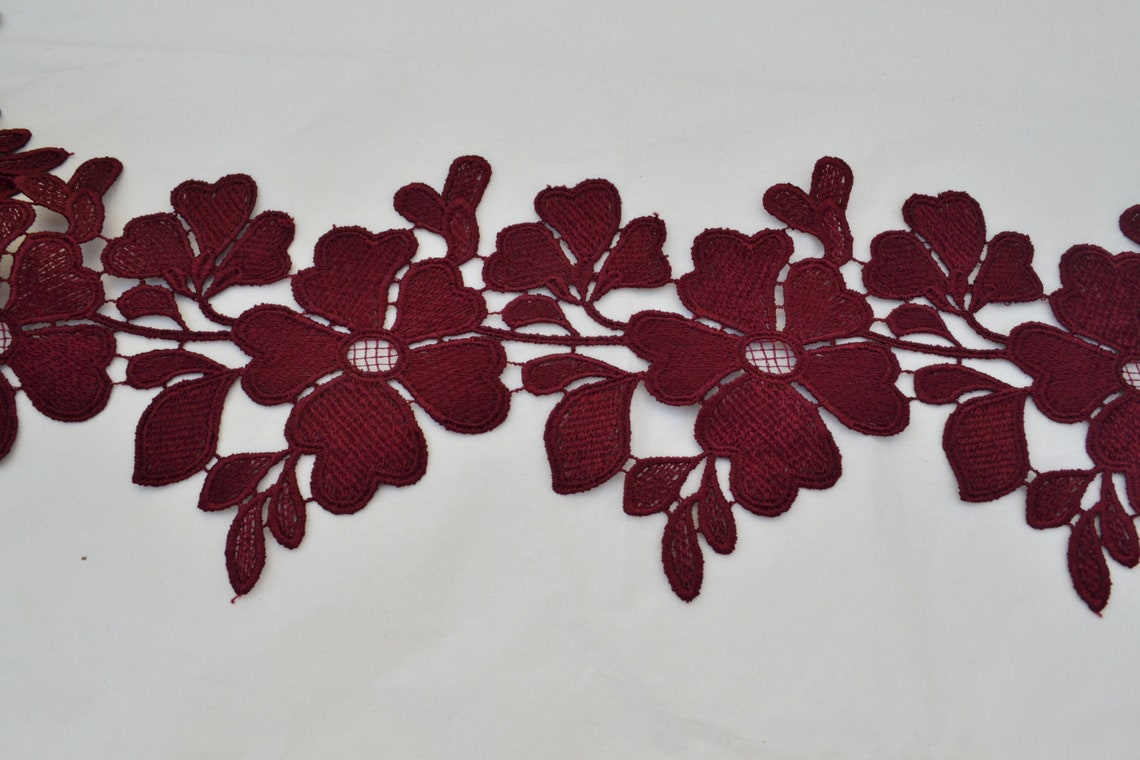 Plum Guipure Lace Trim Guipure Lace by Yard Etsy