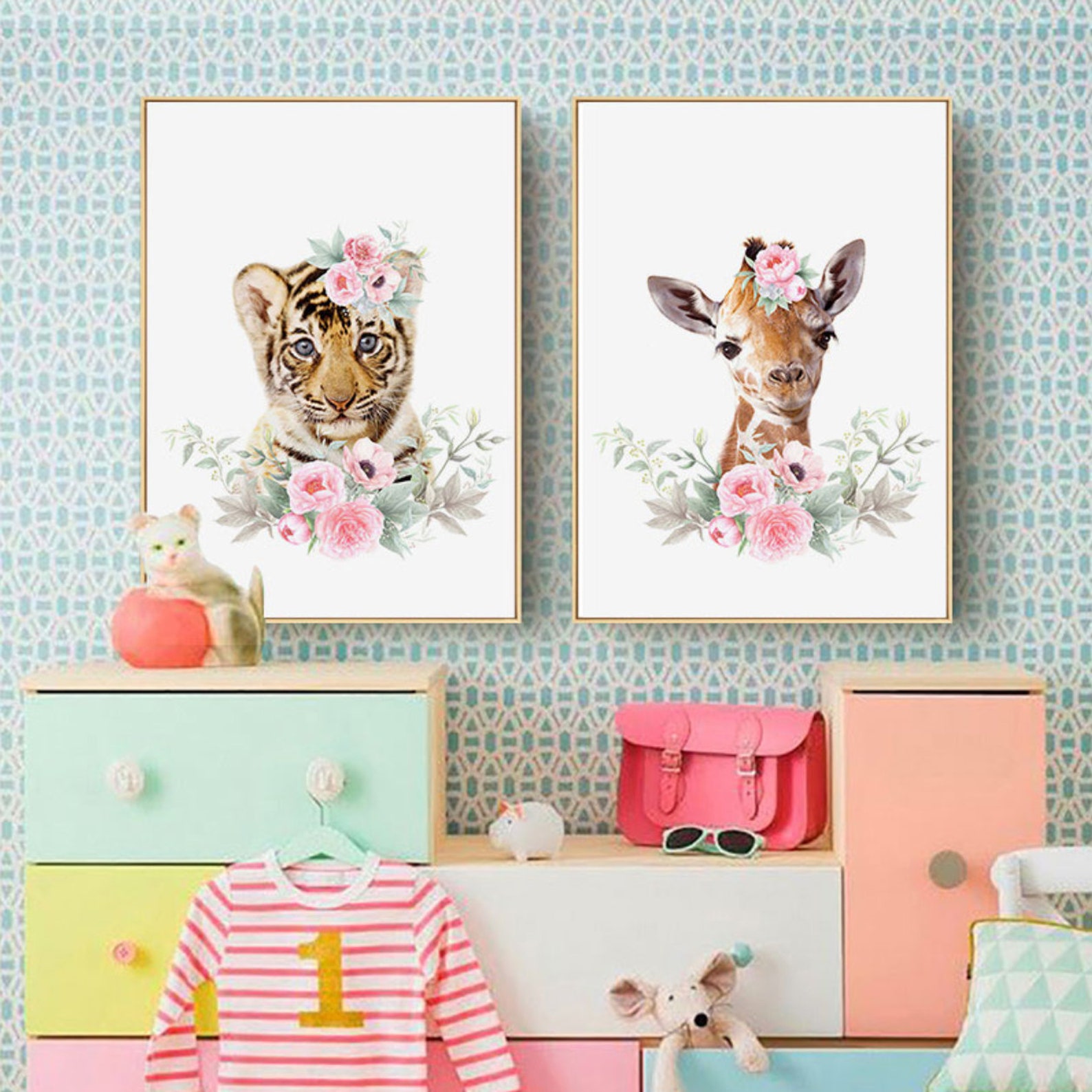 Baby Animal Canvas Painting Wall Decor Paintings for Kids Etsy