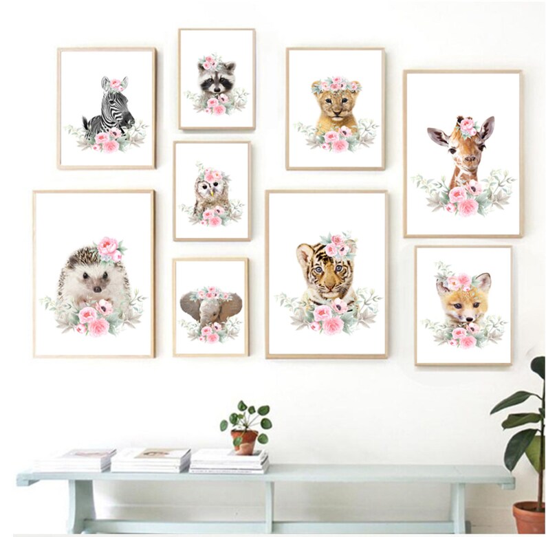 Baby Animal Canvas Painting Wall Decor Paintings for Kids Etsy