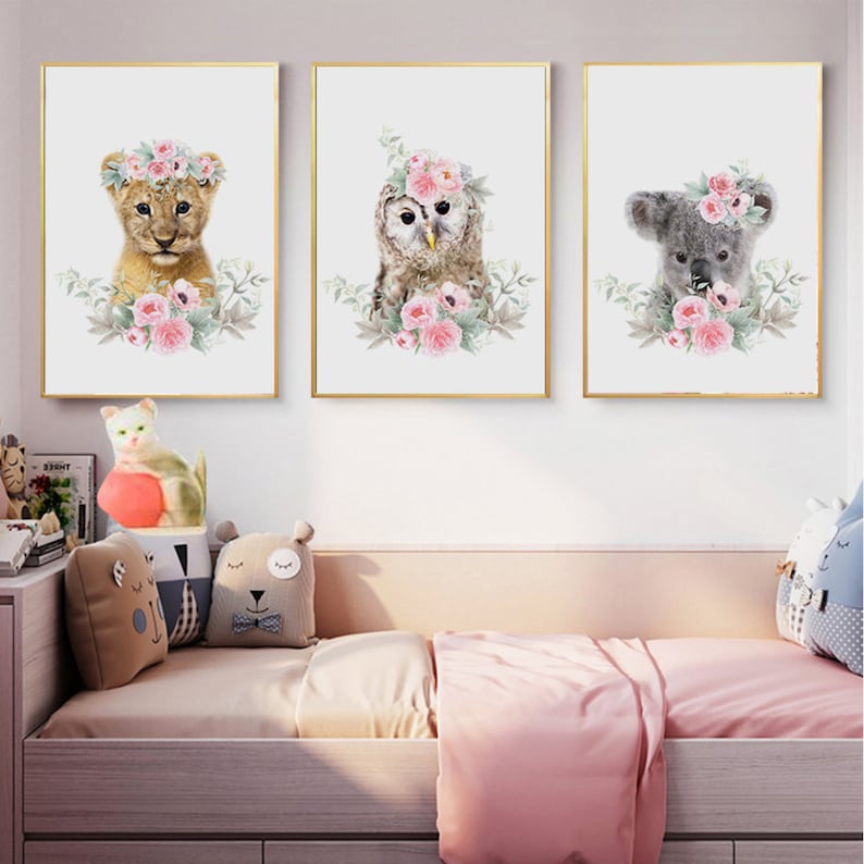 Baby Animal Canvas Painting Wall Decor Paintings for Kids Etsy