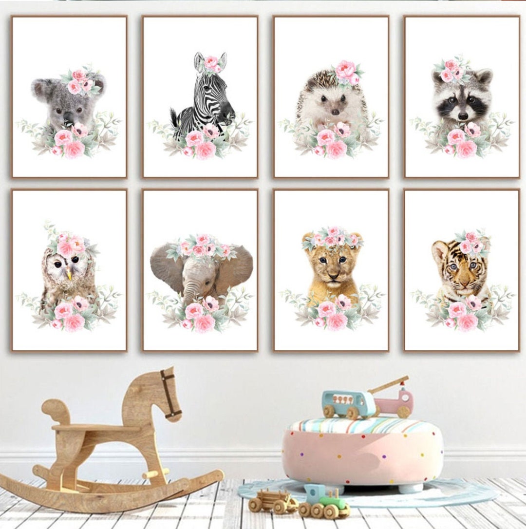 Baby Animal Canvas Painting Wall Decor Paintings for Kids Etsy