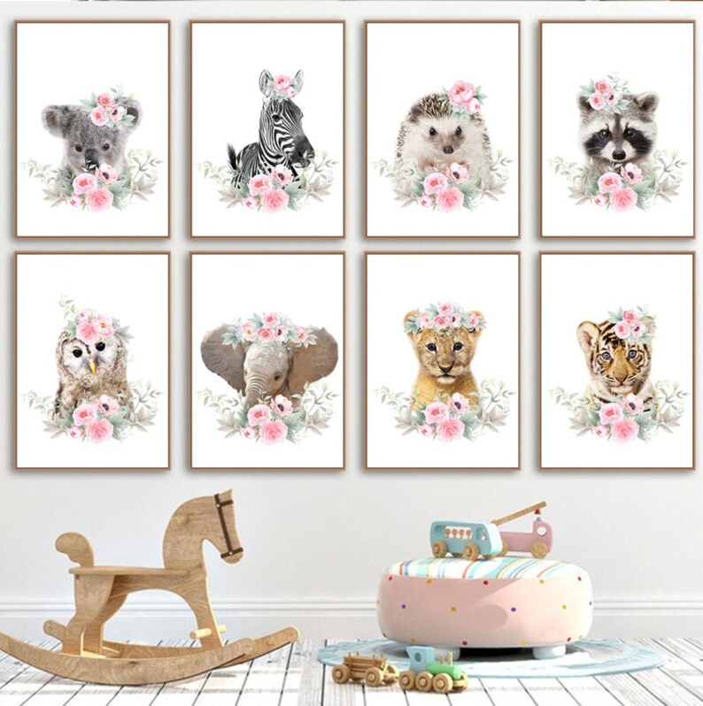 Baby Animal Canvas Painting Wall Decor Paintings for Kids Etsy