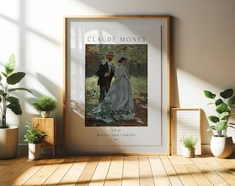 Claude Monet 'Bazille and Camille' Art Print: Vintage Gallery Wall (Digital Download)