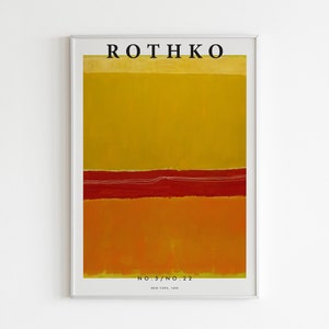 Mark Rothko Print, Exhibition Printable Poster, Orange - Red, Abstract Art Print, Museum Wall Art, Digital Download