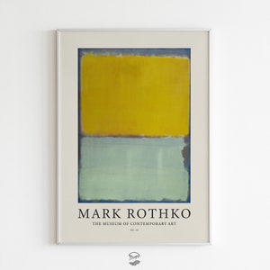 Mark Rothko Print, Exhibition Printable Poster, Green Yellow, Abstract Art Print, Museum Wall Art, DIGITAL DOWNLOAD image 1