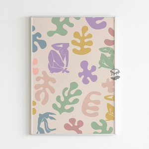 Henri Matisse Print, Modern Cut Out Poster, Colorful Botanical Vintage Art Print, Pastel Wall Decor, Printable Wall Art, Digital Download