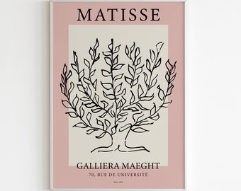 Matisse Print Tree Exhibition Poster, Neutral / Black , Printable Wall Art, Abstract Art, Matisse Poster, French Painters, Digital Download