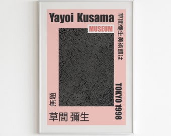 Yayoi Kusama Black White Dots Print Exhibition Printable Poster - Kusama Exhibition Print | Illustration Modern Art Print - Digital Download