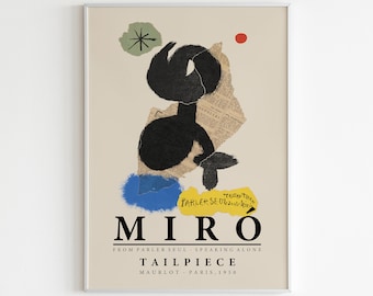Vintage Danish Joan Miro Art Print - Unique Exhibition Poster & Digital Download