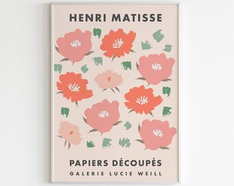 Matisse Floral Print: Modern Pink Flower Art (Digital Download)