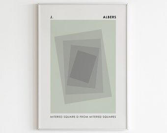 Josef Albers Green Art Print: Mid Century Modern (Digital Download)