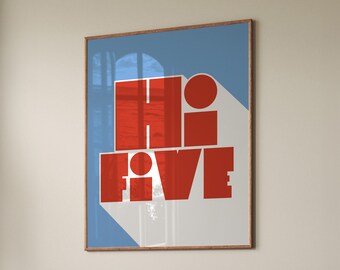 Stampa geometrica Hi Five: decorazione murale moderna (arte digitale)