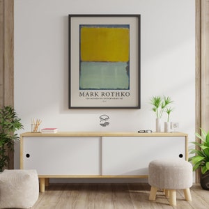 Mark Rothko Print, Exhibition Printable Poster, Green Yellow, Abstract Art Print, Museum Wall Art, DIGITAL DOWNLOAD image 2