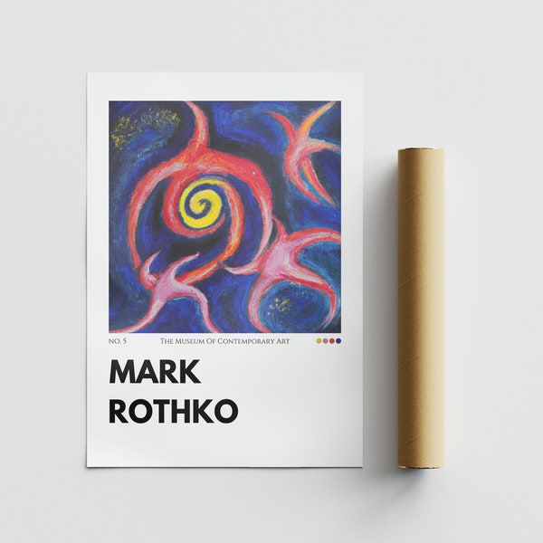 Mark Rothko Exhibition Print, Abstract Modern Wall Decor, Maximalist Art Painting, Museum Gallery Art Poster, Mark Rothko Art Decor