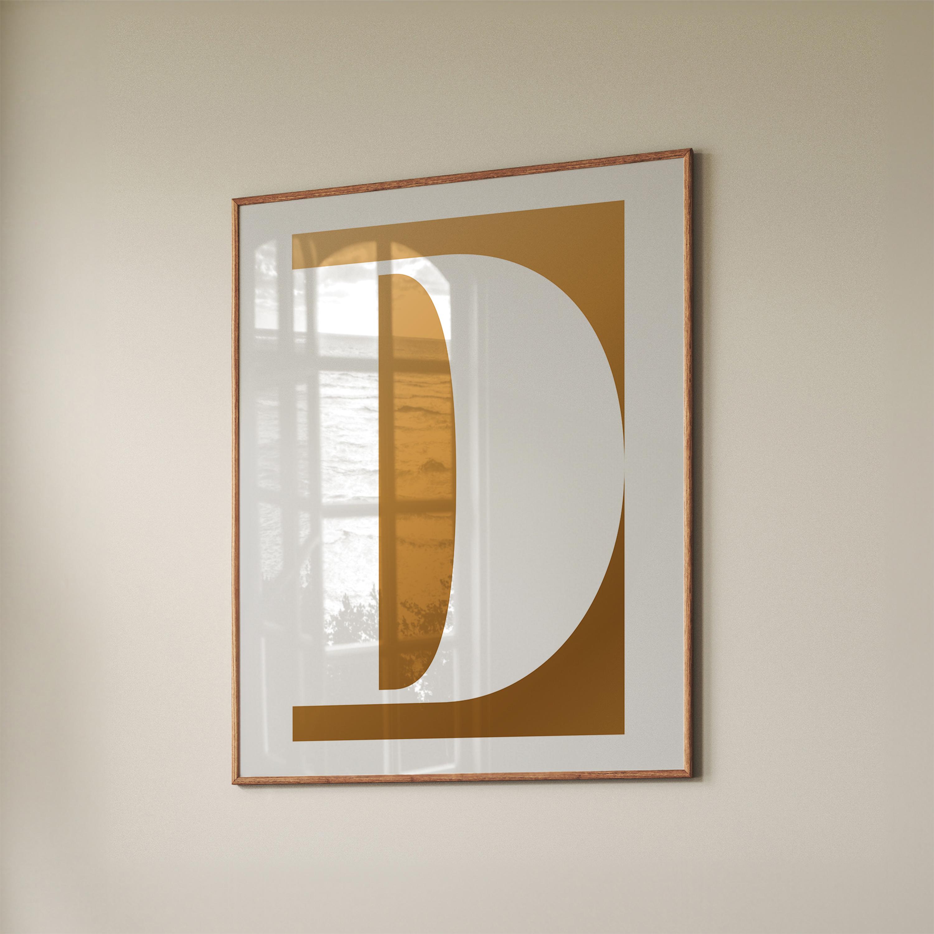 Letter D Print, Modern Typography Wall Decor, Preppy Room Decor, Printable Wall Art, Alphabet Letter Art, Minimalist Print, Digital Download