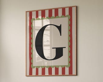 Impresión personalizada de la inicial G: Arte de letras tipográficas modernas (descarga digital)