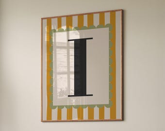Personalized Initial Letter Art Print: Modern Nursery Decor (Instant Download)