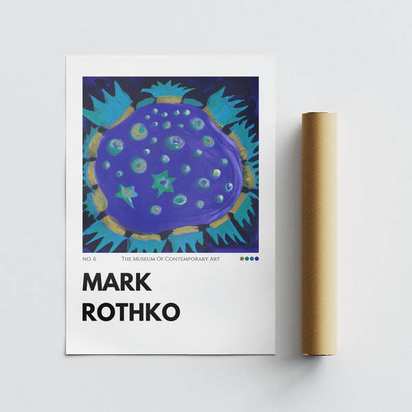 Mark Rothko Poster, Modern Museum Art Print, Abstract Wall Art Poster, Dining Room Decor Idea, Rothko Exhibition Poster