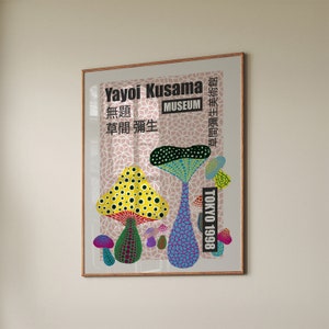 Yayoi Kusama Art Pilz Poster, hochwertige Kunst, druckbare Ausstellungsplakat, japanische Kunst, Kusama Dots Kunst, Musem Ausstellung Kunstplakat