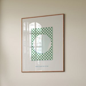 Checkered Print Download, Funky Print, Checkered Poster, Wavy Poster, Green home Decor, Green Mirror Printable Download, Digital Download