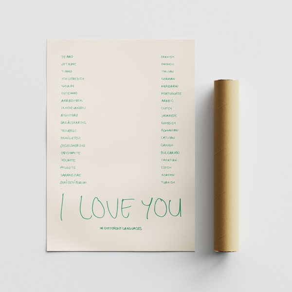 I Love You Poster, Love Quote Print, Girly Room Wall Art, Trendy Valentine's Day Poster, Maximalist Art Print, Typographic Art Poster