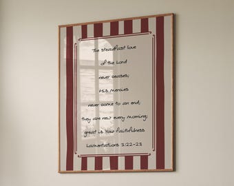 Lamentations 3:22 Wall Art, Bible Verse Poster, Christian Scripture Print, Modern Bible Wall Art, Religious Quote Artwork, Digital Download