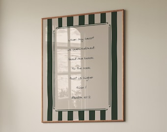 Psalm 61:2 Christian Art, Scripture Poster, Nursery Bible Verse Wall Print, Christian Print, Bible Quote, Striped Wall Art, Digital Download