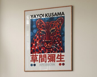 Yayoi Kusama Animal Art Print: Japanese Dots Exhibition Poster (Digital Print)