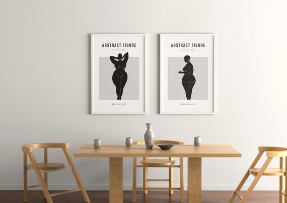 Woman Line Art Print Set, Modern Body Gallery Wall (Digital Download)
