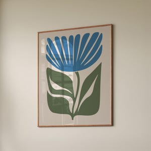 Arte de parede botânica escandinava, design de flores, pôster moderno de meados do século, impressão de mercado de flores, arte de parede de flores vintage, download instantâneo
