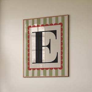 Letter E Print, Initial Wall Art, Letter Wall Art, Nursery Wall Art Decor, Personalized Gift Idea, Printable Letter, Digital Download