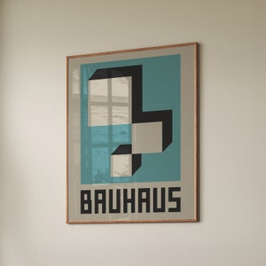 Bauhaus Wall Art Print, Vintage Geometric Poster, Mid Century Modern, Retro Geometric Poster, Scandinavian Wall Decor, Digital Download