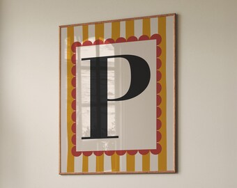 Personalized Initial Nursery Print: Vintage Alphabet Monogram (Digital Download)