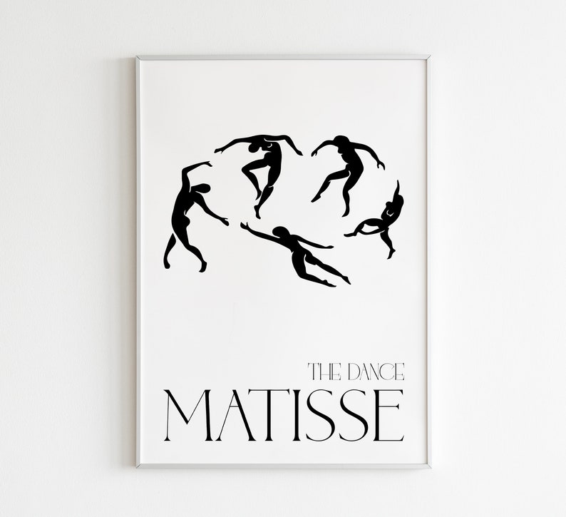 Matisse Dance Printable Wall Art, Matisse Exhibition Poster, Aesthetic Line Art, Dance Exhibition Print, Henri Matisse Print, Digital Art image 2