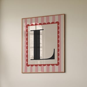 L Letter Wall Print, Colorful Cottagecore Decor, Maximalist Alphabet Art, Custom Initial Poster, Vintage Home Gift Idea, Digital Download