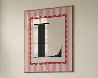 Letter L Wall Art Print: Colorful Cottagecore Initial Poster (Digital Download)