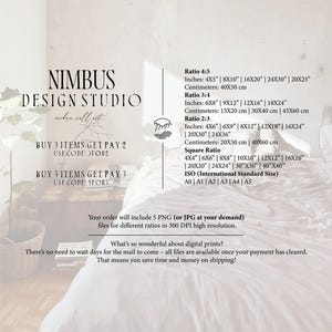 Pode incluir: Um design gr&aacute;fico branco e cinza com o texto "Nimbus Design Studio" e as palavras "Compre 3 itens, pague 2" e "Compre 5 itens, pague 3". O gr&aacute;fico tamb&eacute;m inclui uma lista de diferentes tamanhos de impress&atilde;o em polegadas e cent&iacute;metros, incluindo 4x5, 8x10, 16x20, 24x30, 20x25, 6x8, 9x12, 12x16, 18x24, 4x6, 6x9, 8x12, 12x18, 16x24, 20x30, 24x36, 4x4, 6x6, 8x8, 10x10, 12x12, 16x16, 20x20, 24x24, 30x30 e 40x40.