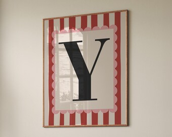 Vintage Initial Y Poster: Colorful Maximalist Alphabet Art (Digital Download)
