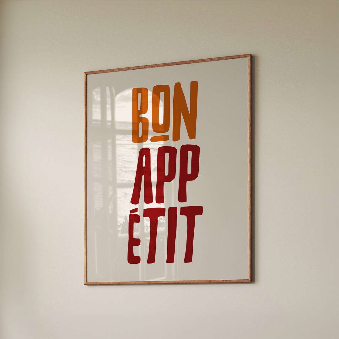 set of 2 bon appetit prints, retro cooking prints,... Bon Appetit Kitchen Art Print: Retro Mid-century Modern (digital ...
