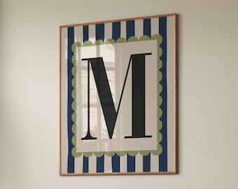 Colorful Letter M Art Print: Personalized Nursery Decor (Instant Download)